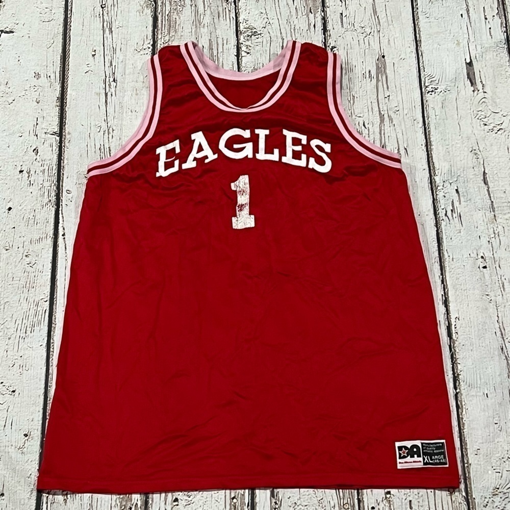 Vintage Eagles Red Don Alleson Club Sports Basketball Jersey